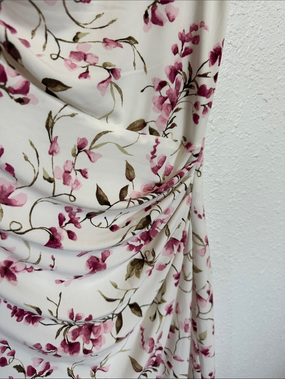 Lauren Ralph Lauren Pink Floral Midi Dress in Cream Size 4 - Picture 4 of 10